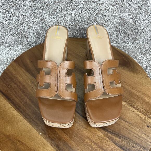 Sam Edelman Dev Square Toe Women's 10.5M Embellished Logo Strap Platform Saddle - Picture 4 of 10